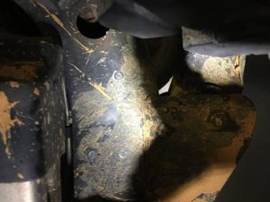 After fitting the side steps on the frame, these are the placement marks, we used a magic marker but you can use what ever you want as long as you can see the marks